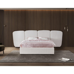 Meridian Shiloh Cream Boucle Fabric King Bed (3 Boxes)