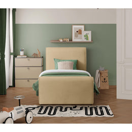 Meridian Sloan Camel Velvet Twin Bed (3 Boxes)