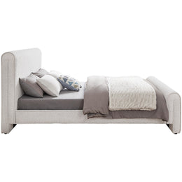Meridian Stylus Cream Boucle Fabric Full Bed (3 Boxes)