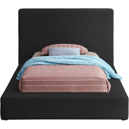 Meridian Terra Black Boucle Fabric Twin Bed