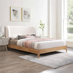 Meridian Ventura Cream Polyester Fabric Full Bed