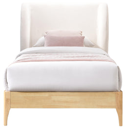 Meridian Ventura Cream Polyester Fabric Twin Bed