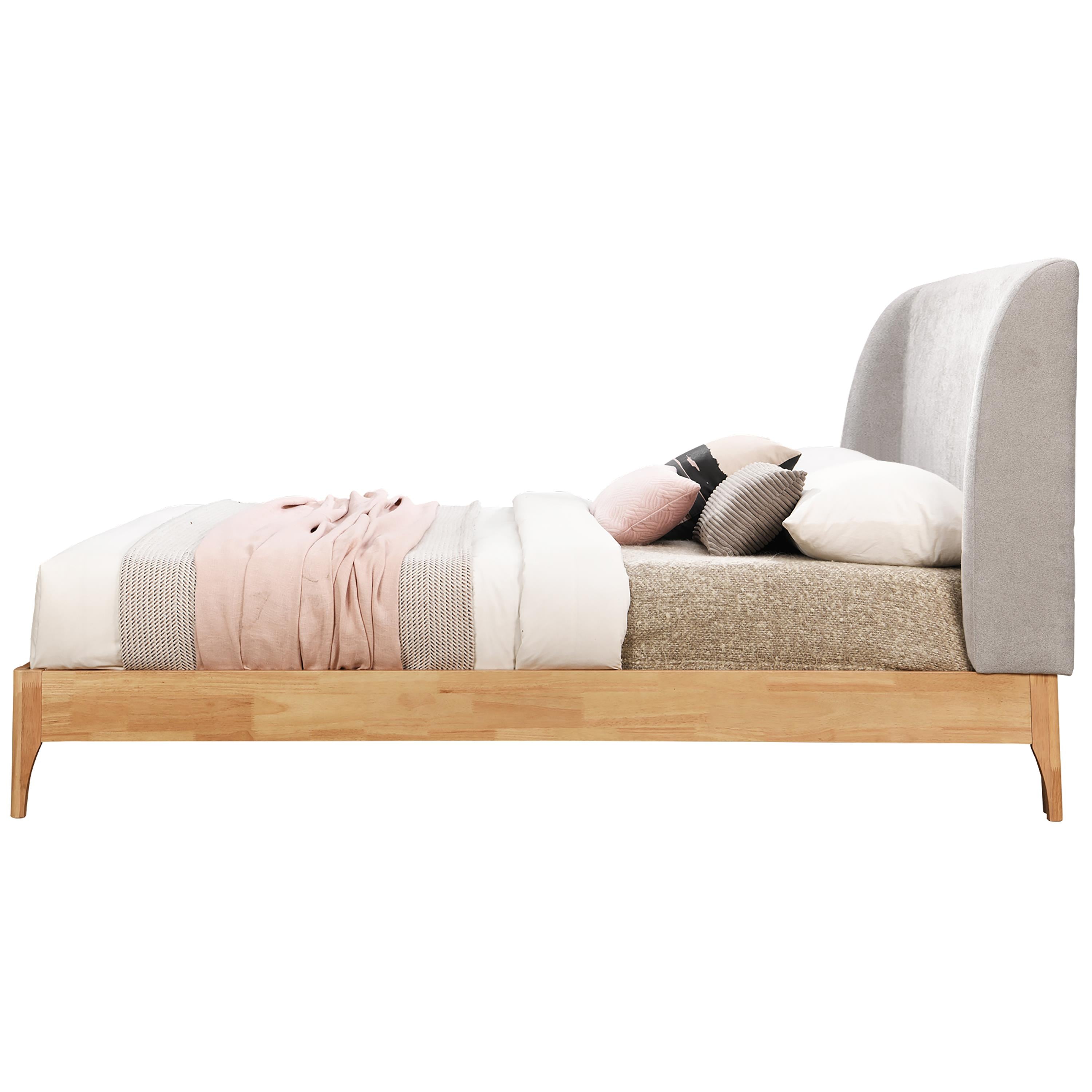 Meridian Ventura Grey Polyester Fabric King Bed