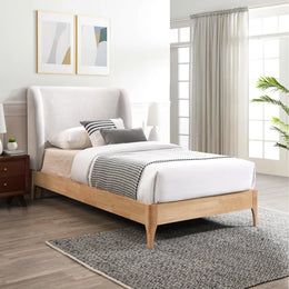Meridian Ventura Grey Polyester Fabric Twin Bed
