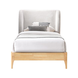 Meridian Ventura Grey Polyester Fabric Twin Bed