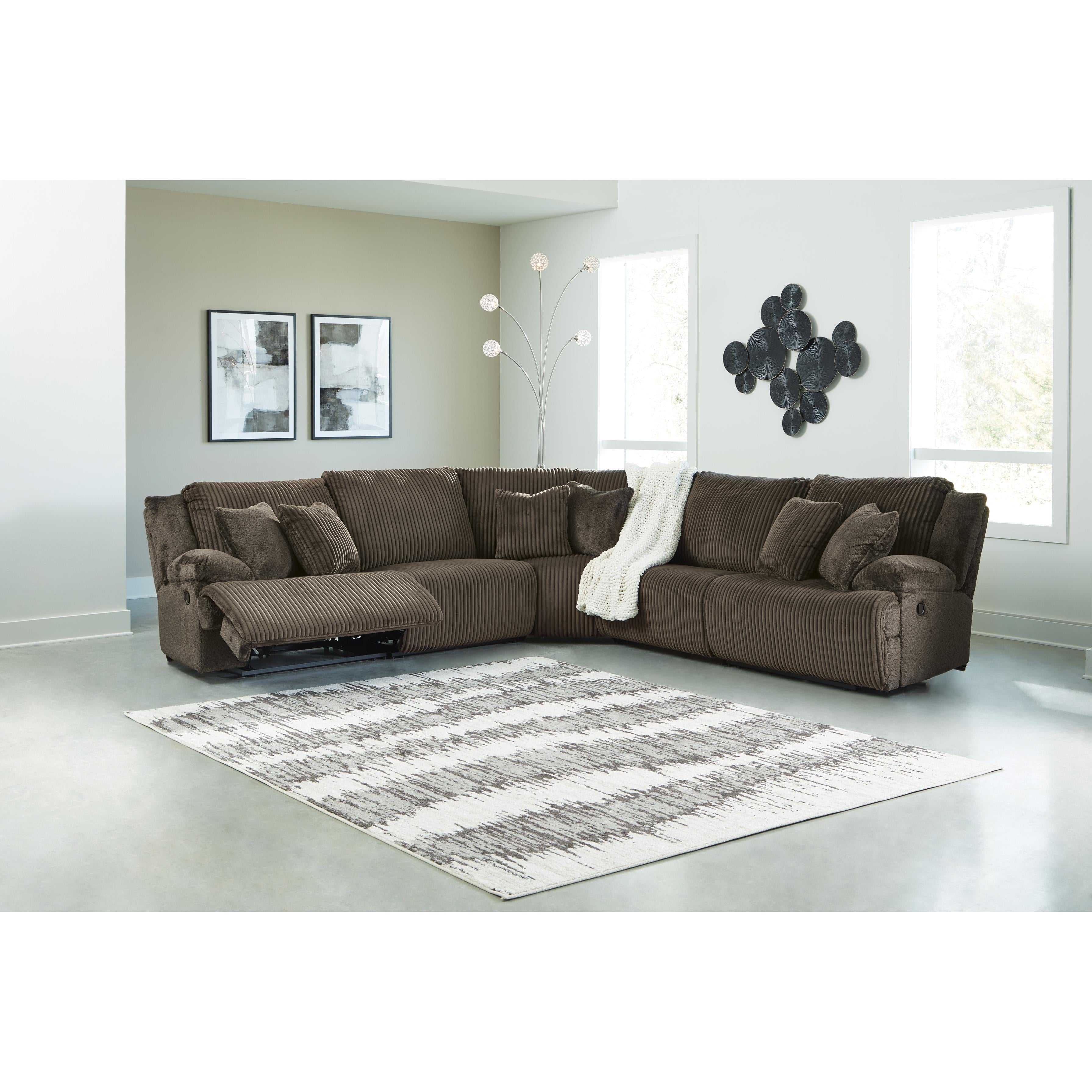 Swipe Furniture Exclusive Design Top Tier Reclining Fabric 5 pc Sectional 9270540/9270519/9270577/9270546/9270541