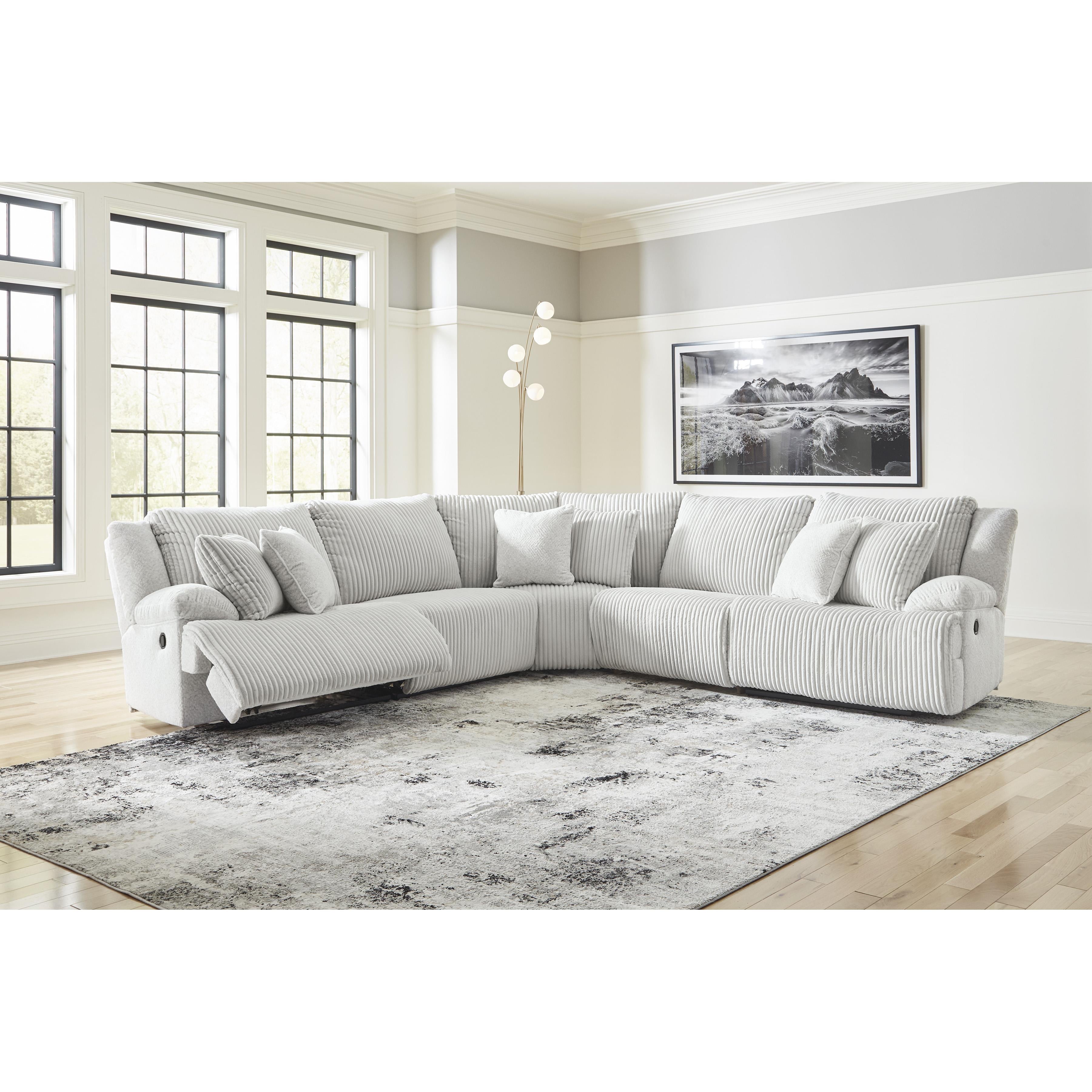 Swipe Furniture Exclusive Design Top Tier Reclining Fabric 5 pc Sectional 9270640/9270619/9270677/9270646/9270641