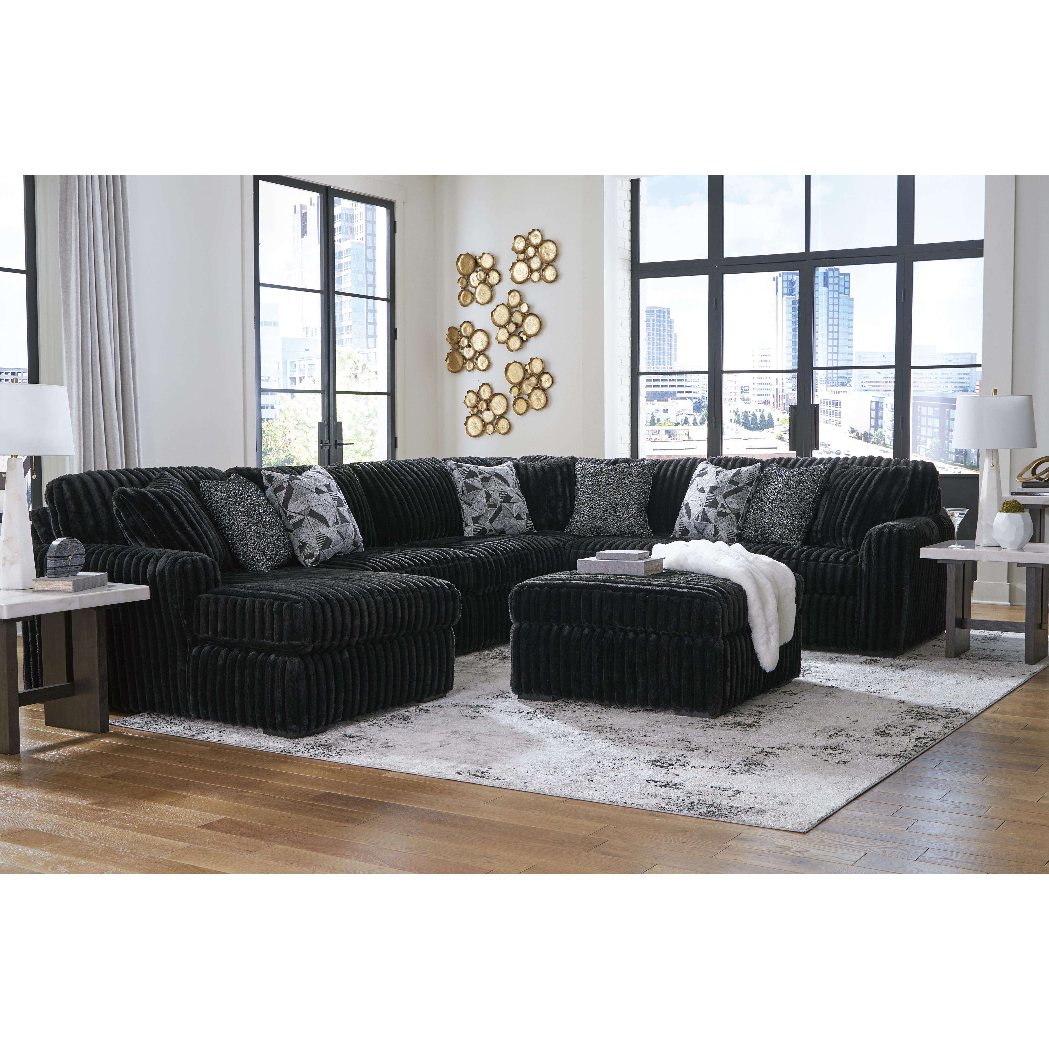 Swipe Furniture Exclusive Design Midnight-Madness Fabric Ottoman 9810308