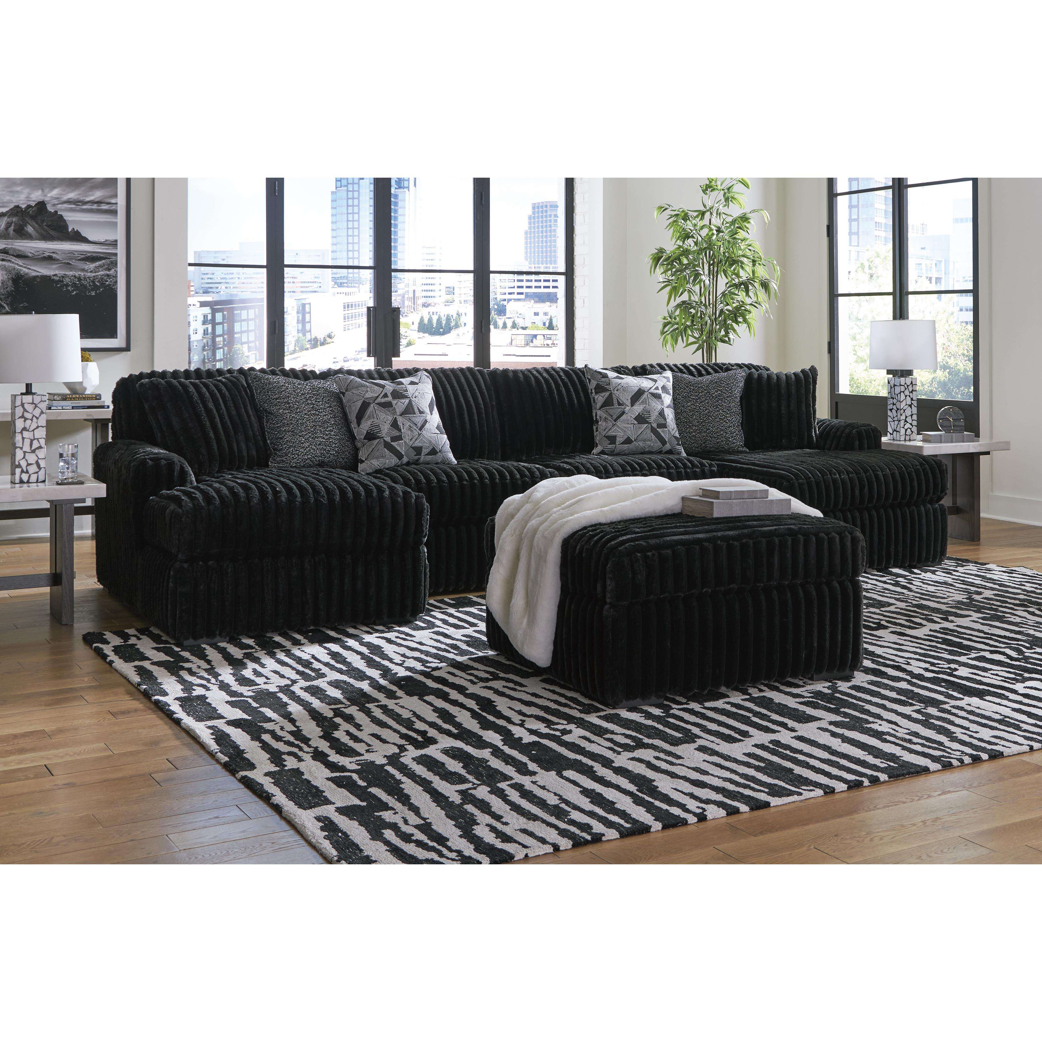 Swipe Furniture Exclusive Design Midnight-Madness Fabric Ottoman 9810308