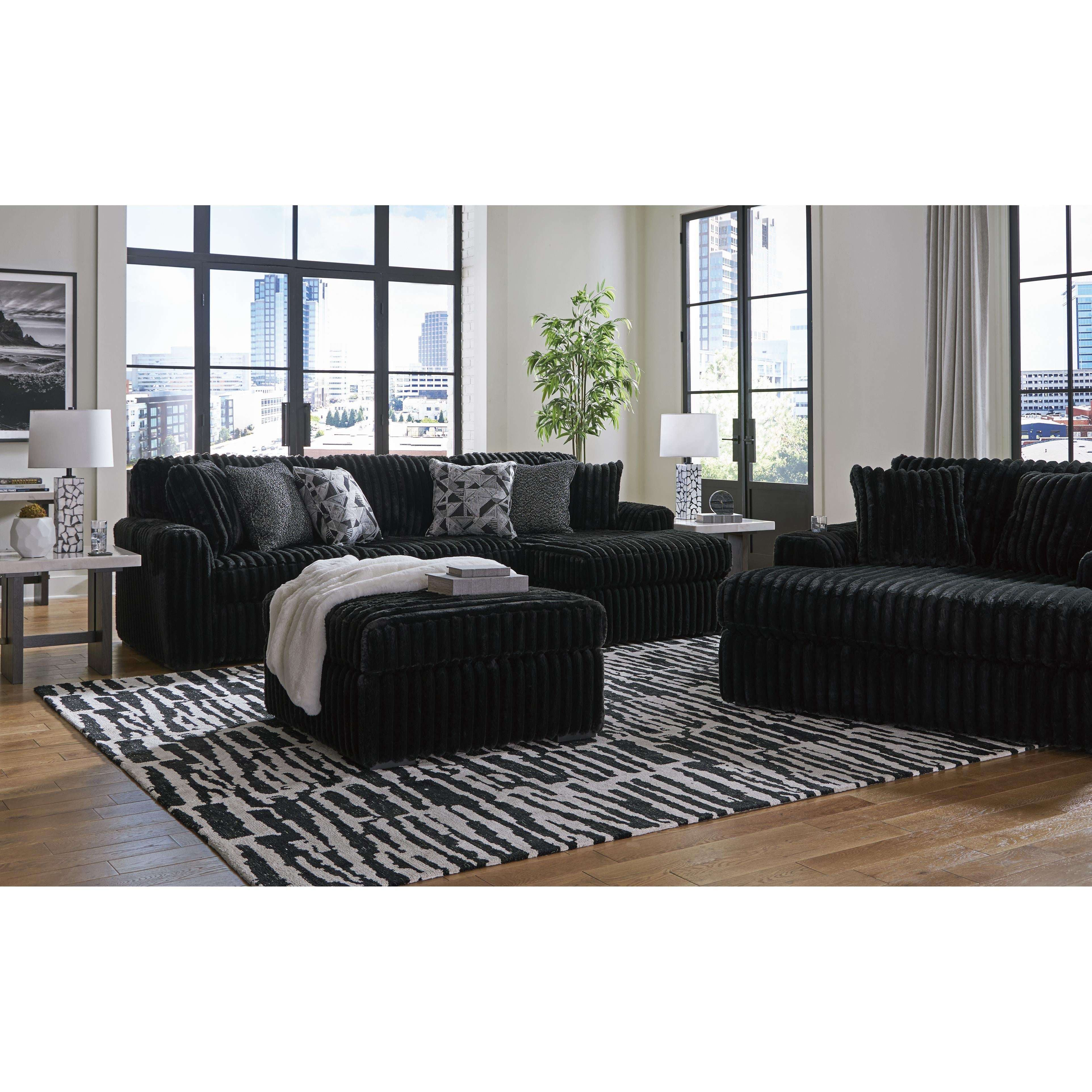 Swipe Furniture Exclusive Design Midnight-Madness Fabric Ottoman 9810308