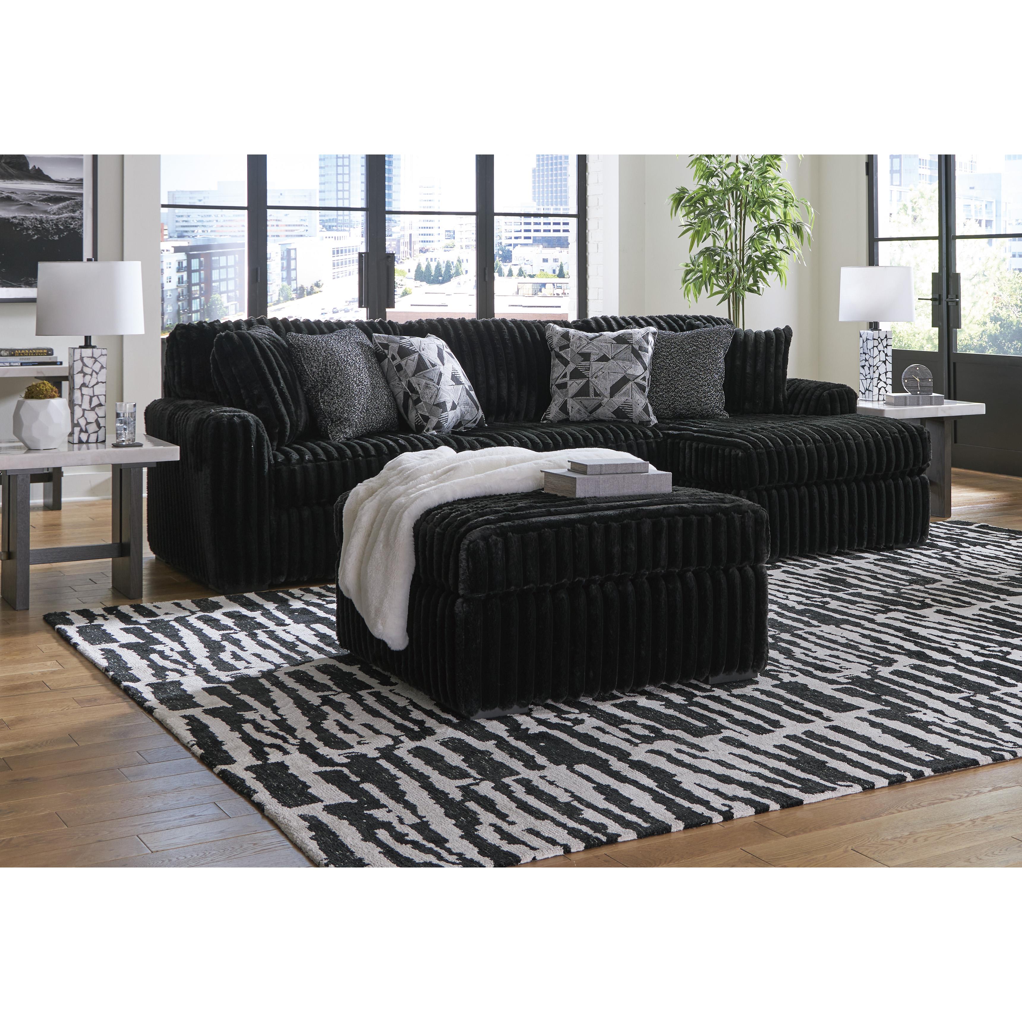 Swipe Furniture Exclusive Design Midnight-Madness Fabric Ottoman 9810308