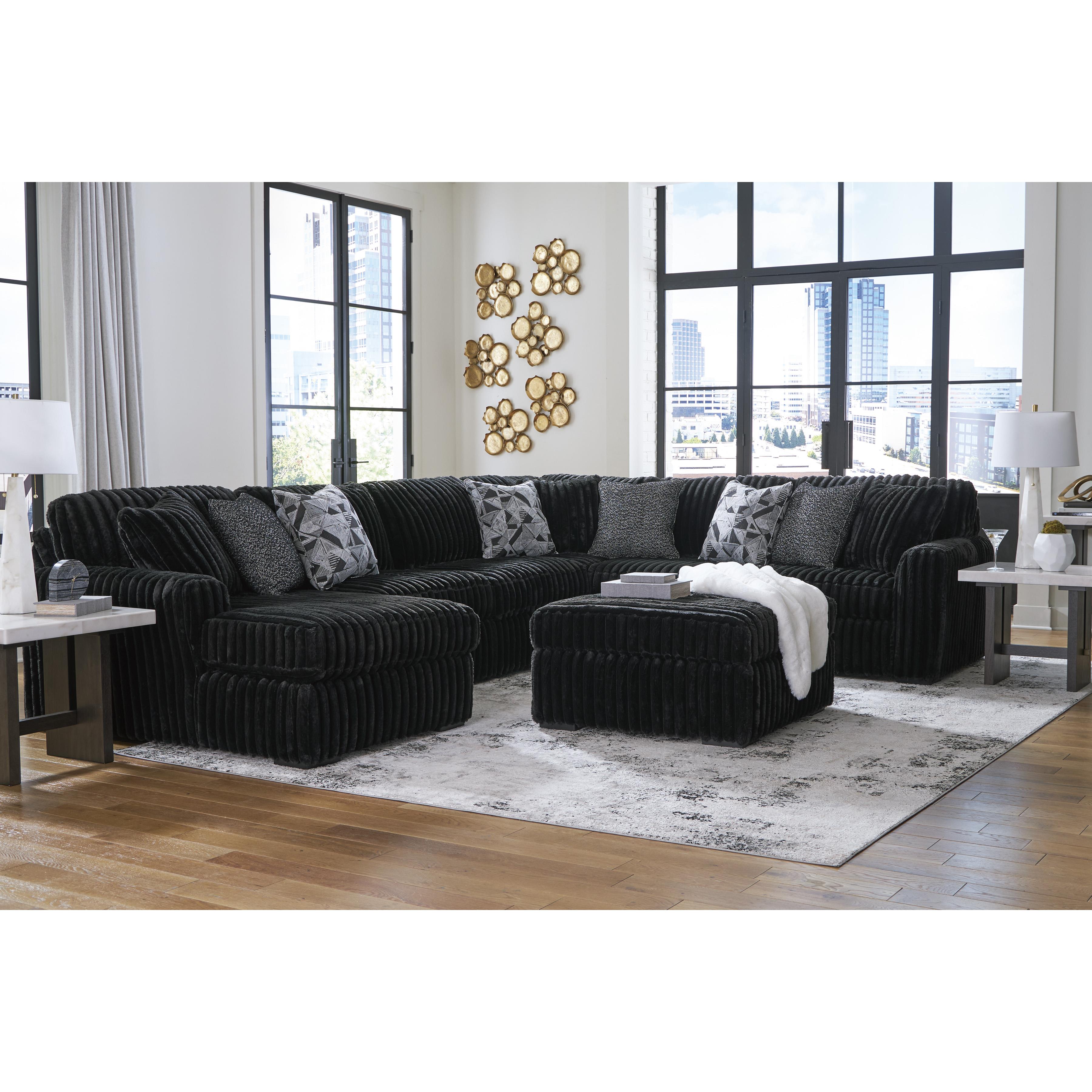 Swipe Furniture Exclusive Design Midnight-Madness Fabric Ottoman 9810308