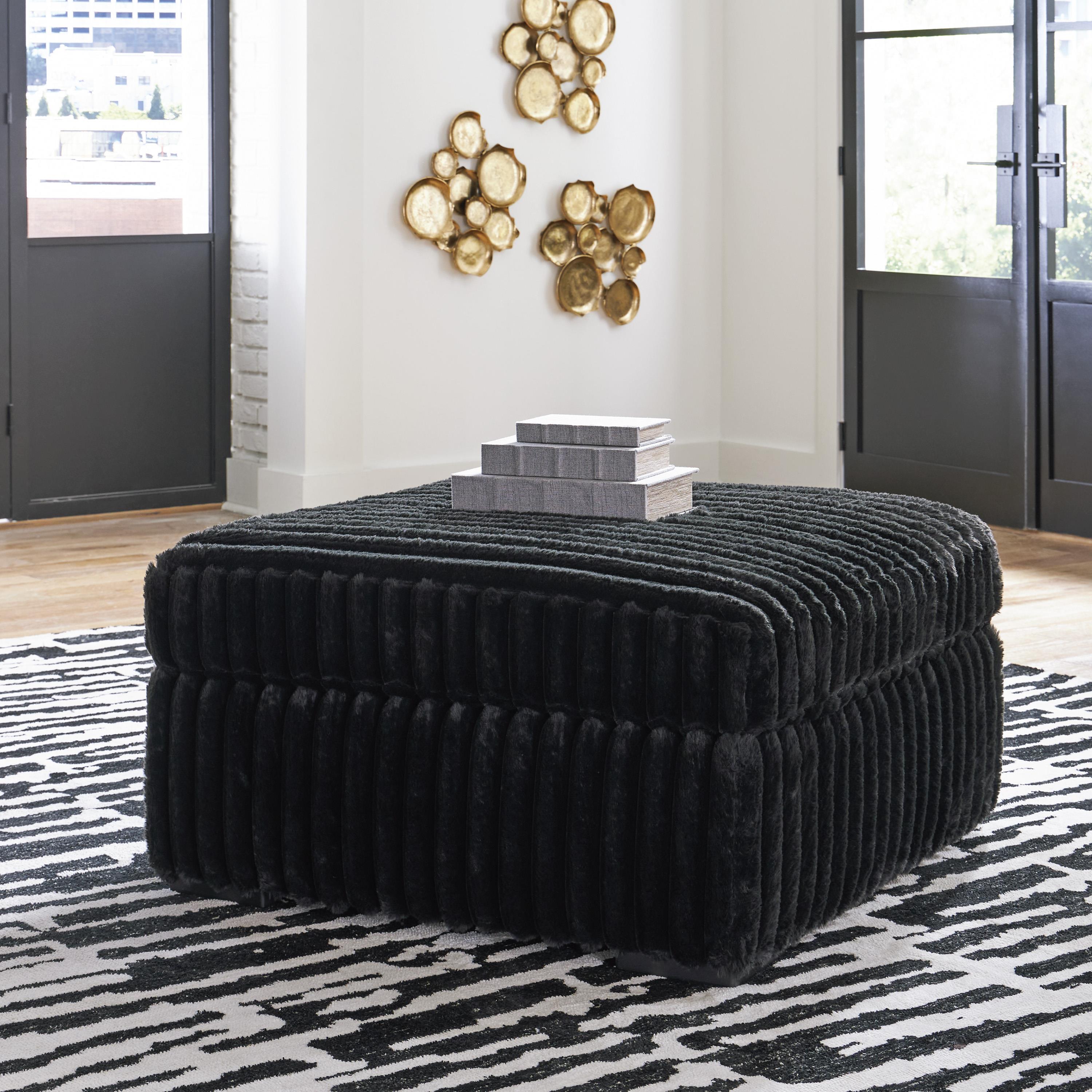 Swipe Furniture Exclusive Design Midnight-Madness Fabric Ottoman 9810308