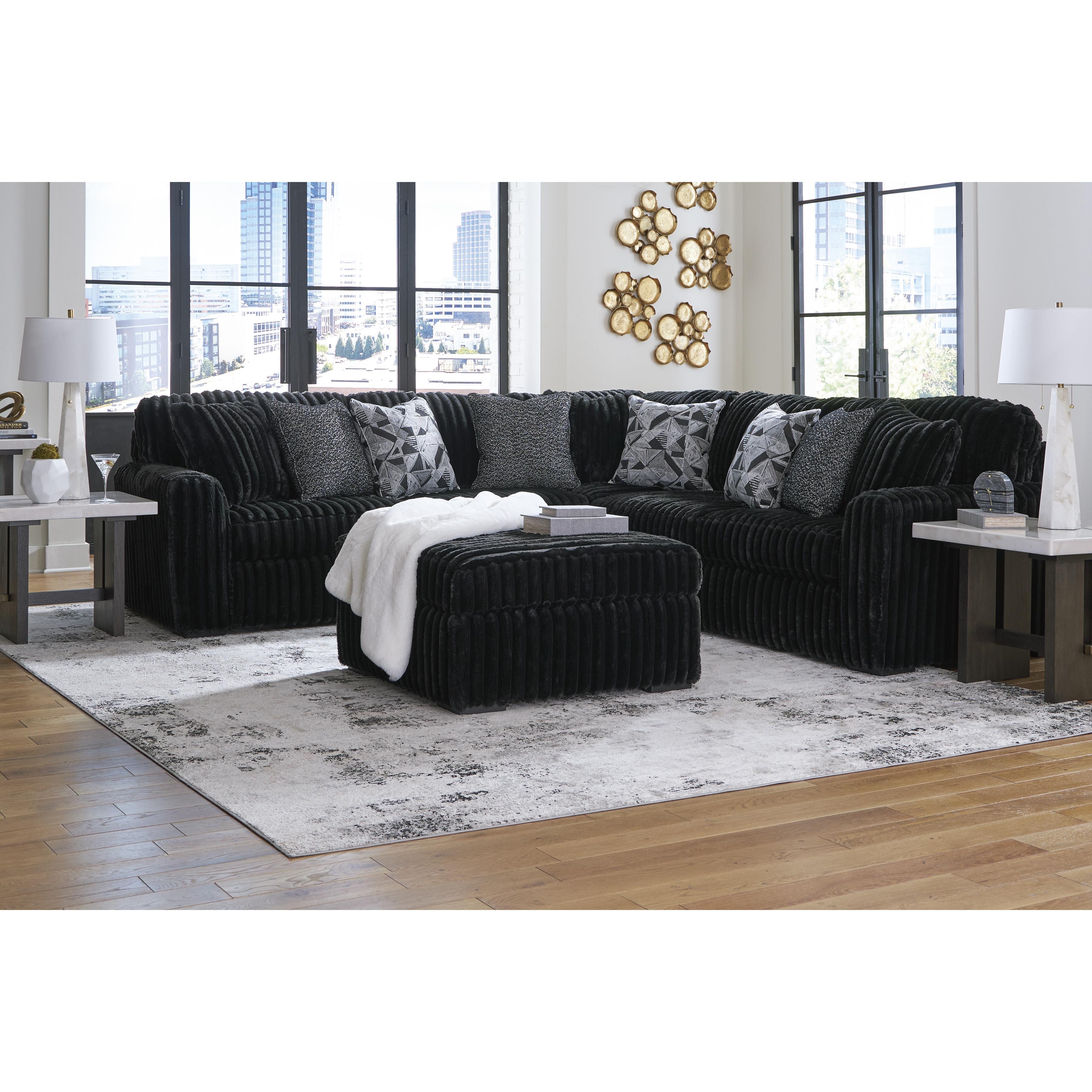 Swipe Furniture Exclusive Design Midnight-Madness Fabric Ottoman 9810308