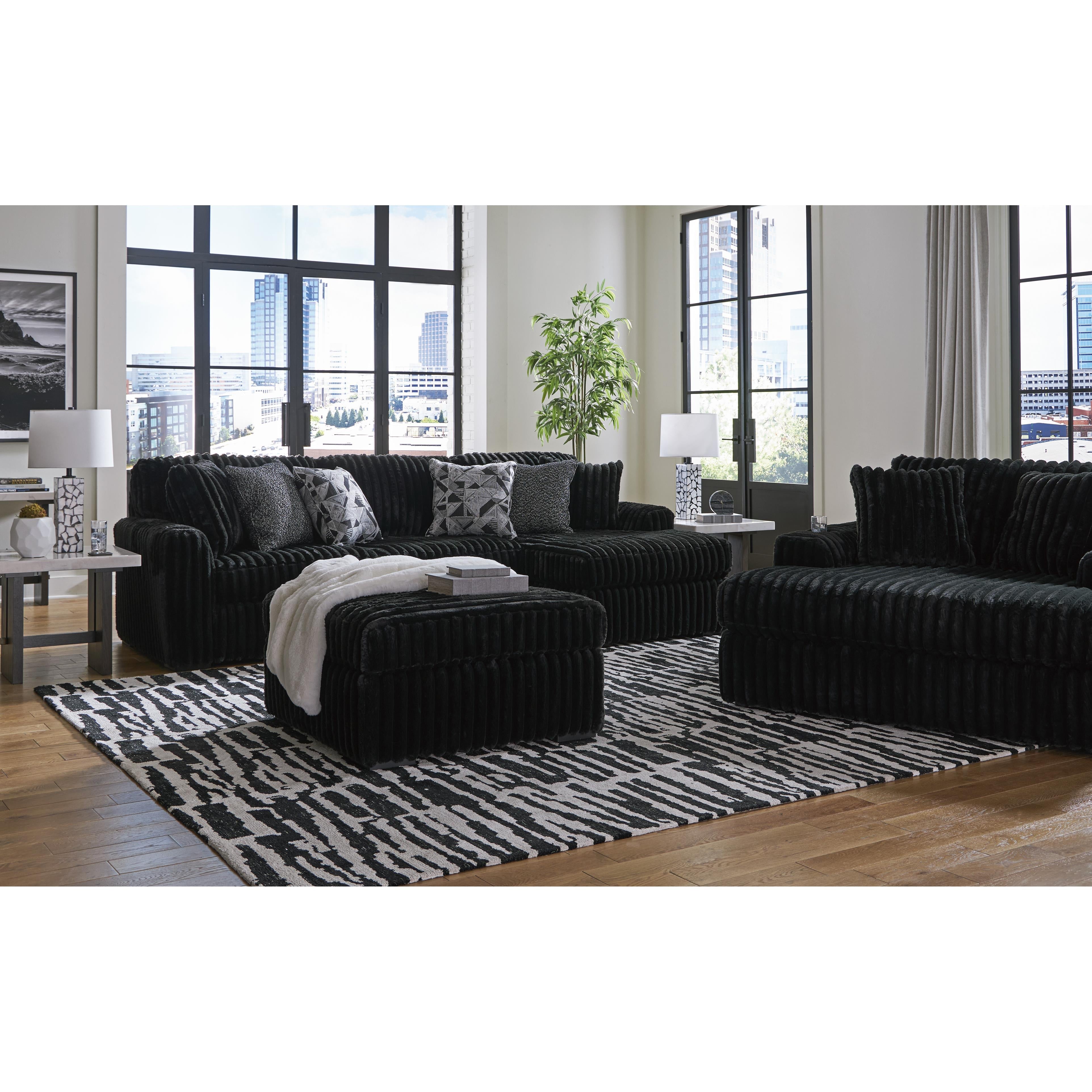 Swipe Furniture Exclusive Design Midnight-Madness Fabric Ottoman 9810308