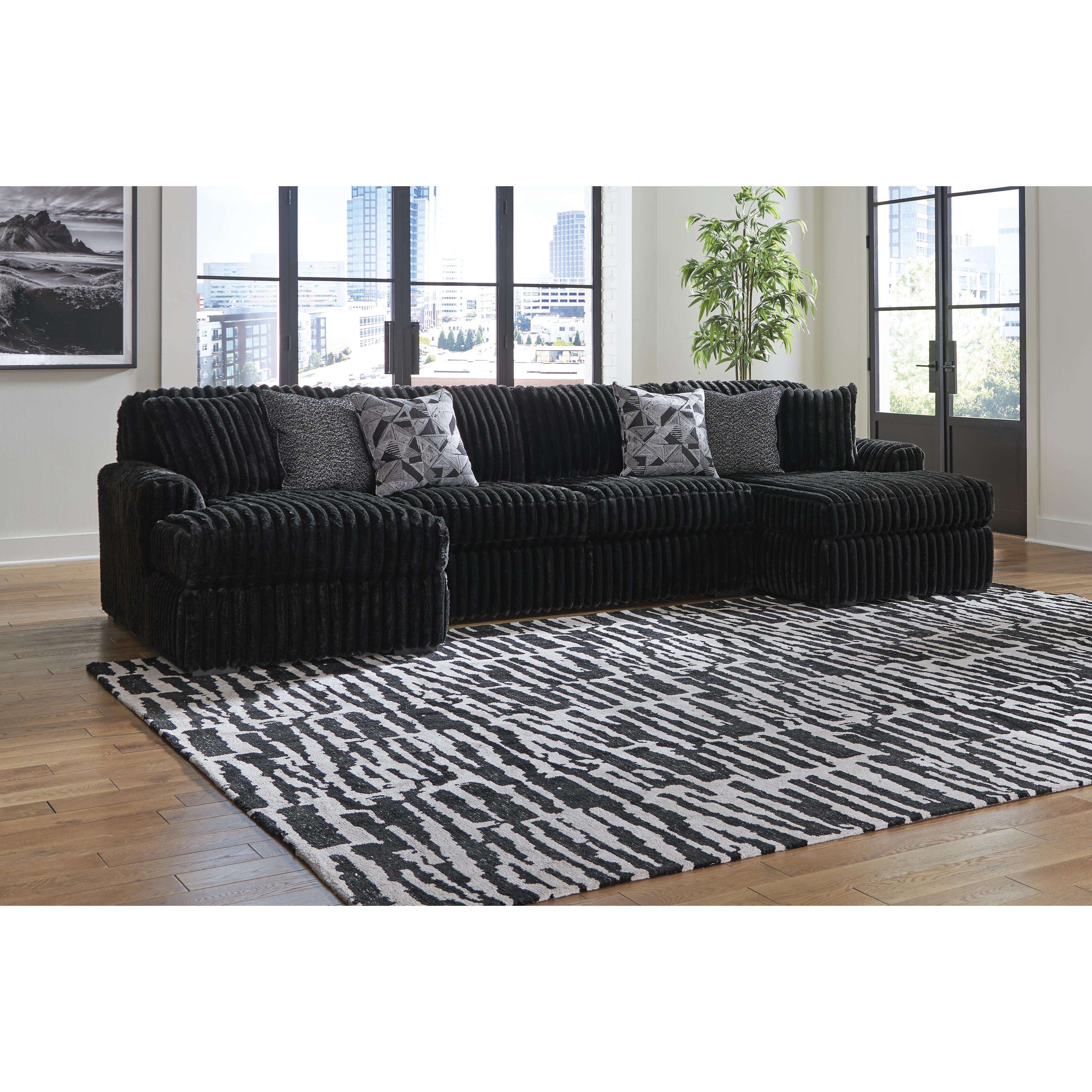 Swipe Furniture Exclusive Design Midnight-Madness Fabric 3 pc Sectional 9810316/9810334/9810317