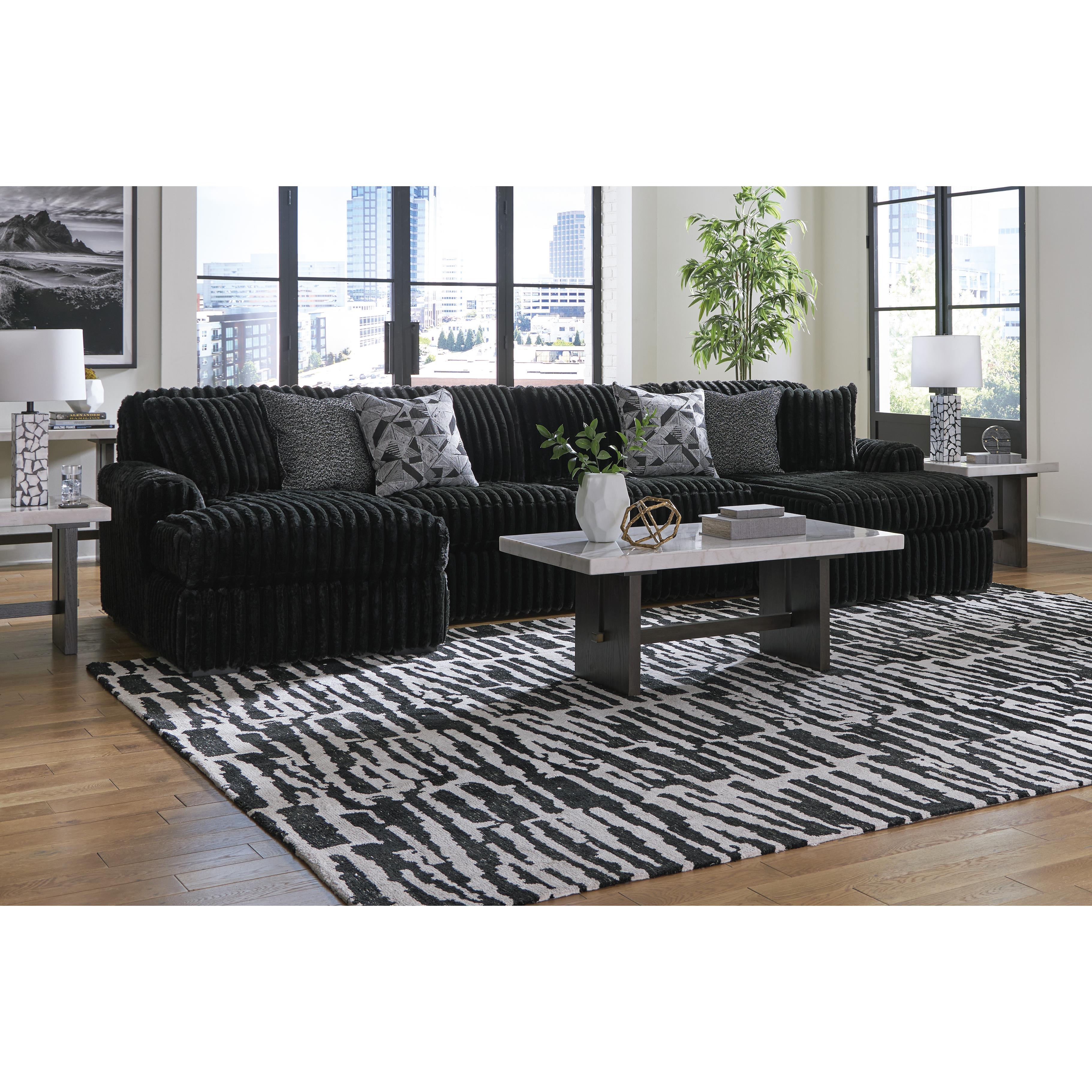 Swipe Furniture Exclusive Design Midnight-Madness Fabric 3 pc Sectional 9810316/9810334/9810317