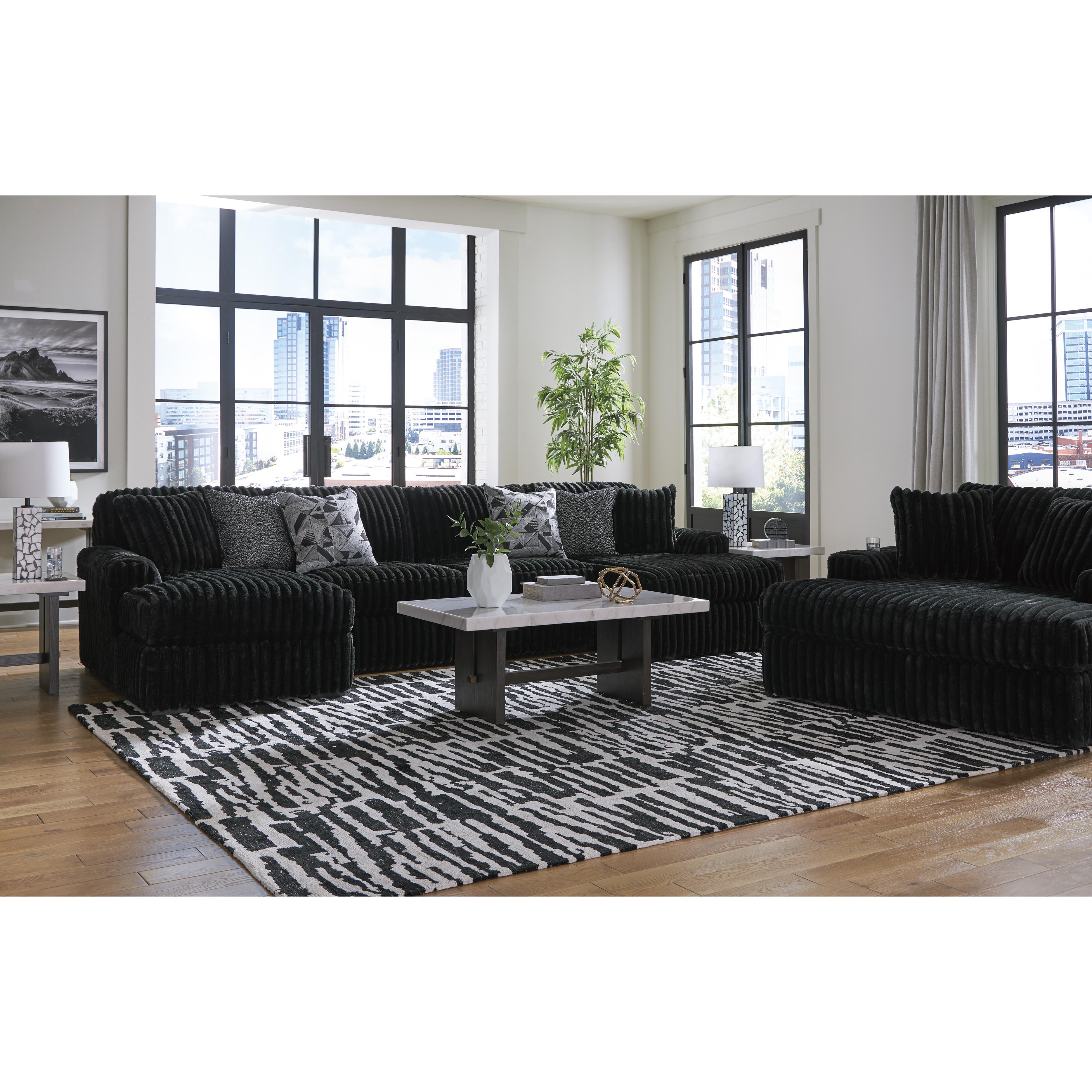 Swipe Furniture Exclusive Design Midnight-Madness Fabric 3 pc Sectional 9810316/9810334/9810317