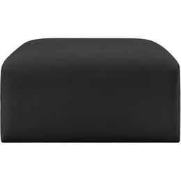Meridian Arc Black Vegan Leather Ottoman
