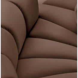 Meridian Arc Brown Vegan Leather Curved Corner