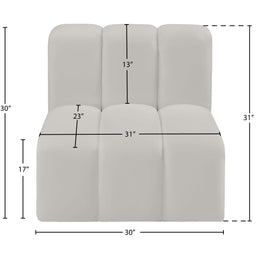 Meridian Arc Cream Vegan Leather Straight Chair