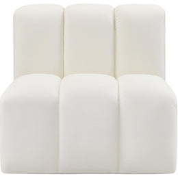 Meridian Arc Cream Vegan Leather Straight Chair