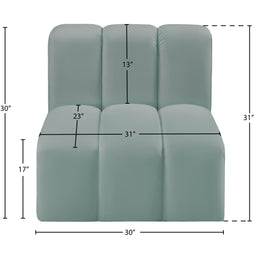 Meridian Arc Mint Green Vegan Leather Straight Chair