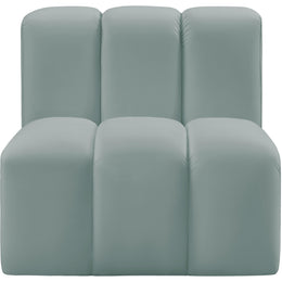 Meridian Arc Mint Green Vegan Leather Straight Chair