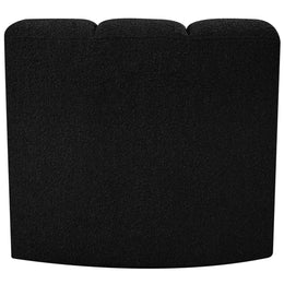 Meridian Arc Black Boucle Fabric Curved Corner