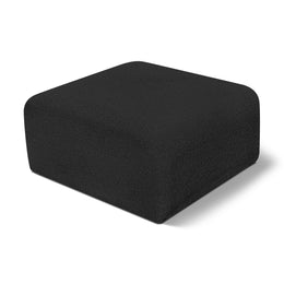 Meridian Arc Black Boucle Fabric Ottoman