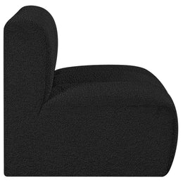 Meridian Arc Black Boucle Fabric Straight Chair