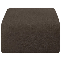 Meridian Arc Brown Boucle Fabric Ottoman