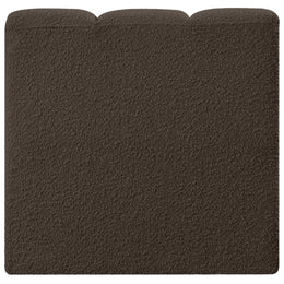 Meridian Arc Brown Boucle Fabric Straight Chair
