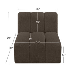 Meridian Arc Brown Boucle Fabric Straight Chair