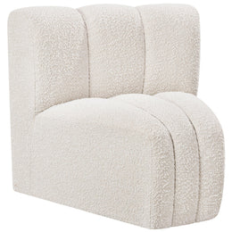 Meridian Arc Cream Boucle Fabric Curved Corner