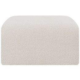 Meridian Arc Cream Boucle Fabric Ottoman
