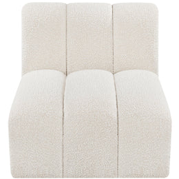 Meridian Arc Cream Boucle Fabric Straight Chair