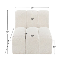 Meridian Arc Cream Boucle Fabric Straight Chair