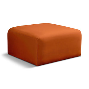 Meridian Arc Cognac Velvet Ottoman