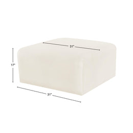 Meridian Arc Cream Velvet Ottoman