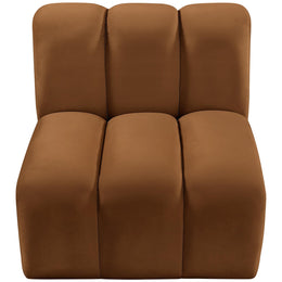 Meridian Arc Saddle Velvet Straight Chair
