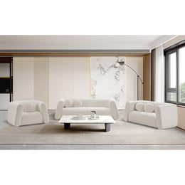 Meridian Abbington Cream Boucle Fabric Chair