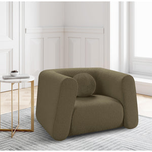Meridian Abbington Olive Boucle Fabric Chair