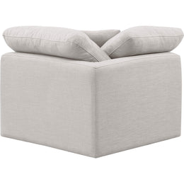Meridian Indulge Cream Linen Textured Fabric Corner Chair