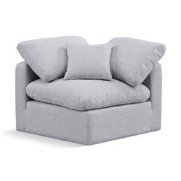 Meridian Indulge Grey Linen Textured Fabric Corner Chair