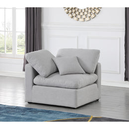 Meridian Indulge Grey Linen Textured Fabric Corner Chair