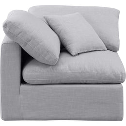 Meridian Indulge Grey Linen Textured Fabric Corner Chair