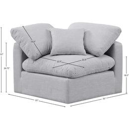 Meridian Indulge Grey Linen Textured Fabric Corner Chair