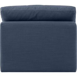 Meridian Indulge Navy Linen Textured Fabric Armless Chair