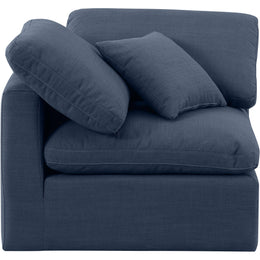 Meridian Indulge Navy Linen Textured Fabric Corner Chair